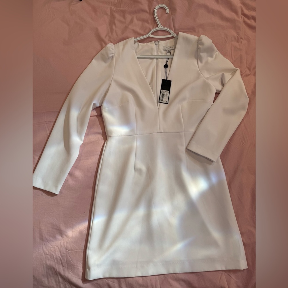 Gianna Bini | Deep V Neck White Dress